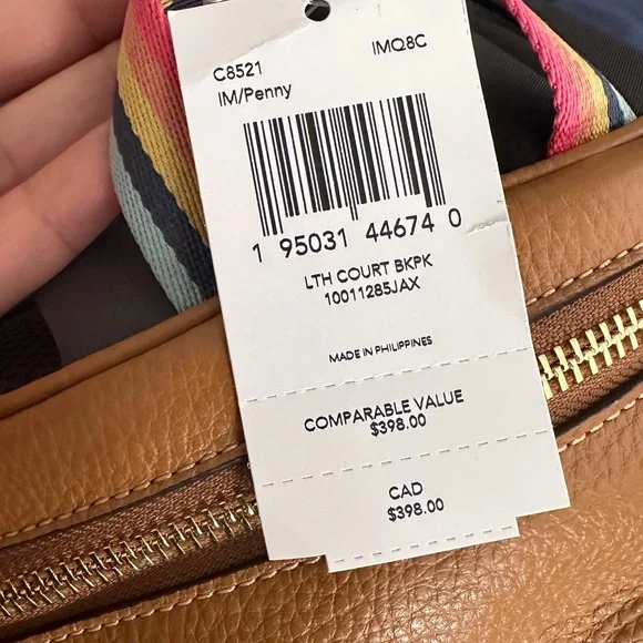 Coach Tan Leather Backpack - Picture 3 of 4